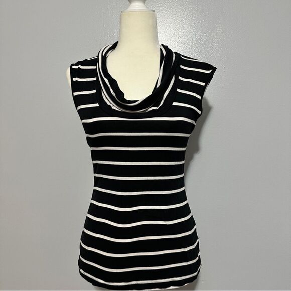 Banana Republic Tops - Banana Republic black and white striped fitted shirt. Size S